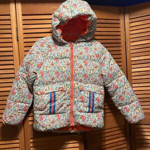Rockets of Awesome Floral Print Hooded Puffer Jacket